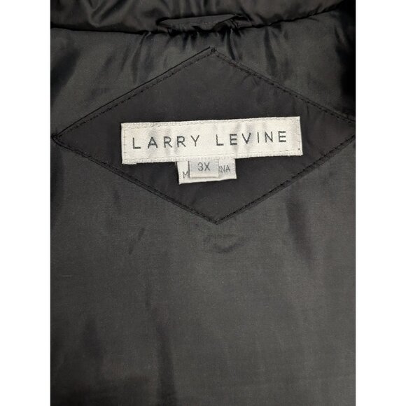 Larry Levine Womens Black Down Coat Faux Fur Hood 3X Long Warm Winter Puffer - Picture 4 of 16